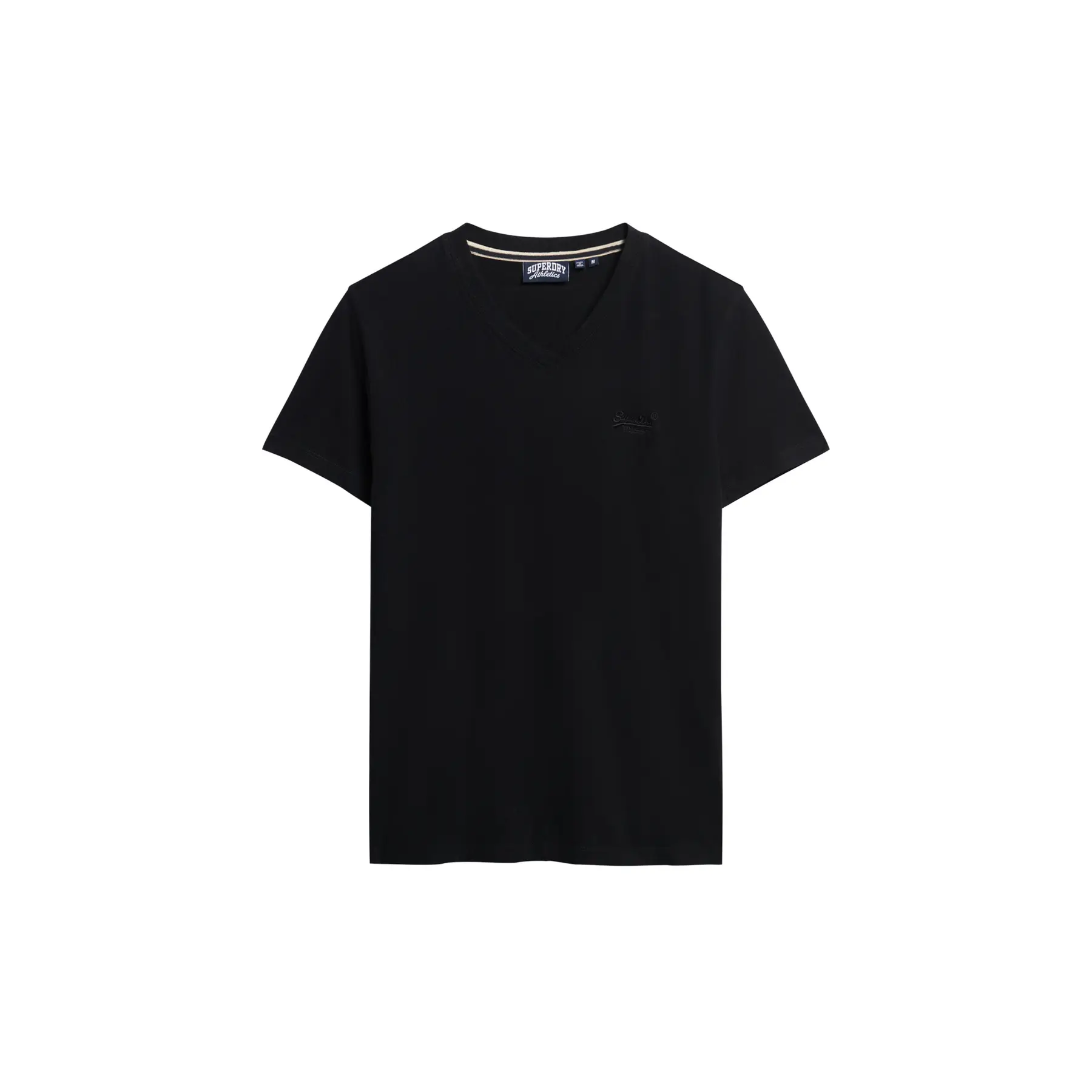T-Shirt mit V-Ausschnitt und gesticktem Logo aus Bio-Baumwolle Superdry