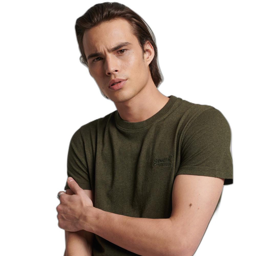 5057847177506 - Mens Vintage Logo T-Shirt aus Bio-Baumwolle mit Stickerei Kaki - Größe XS