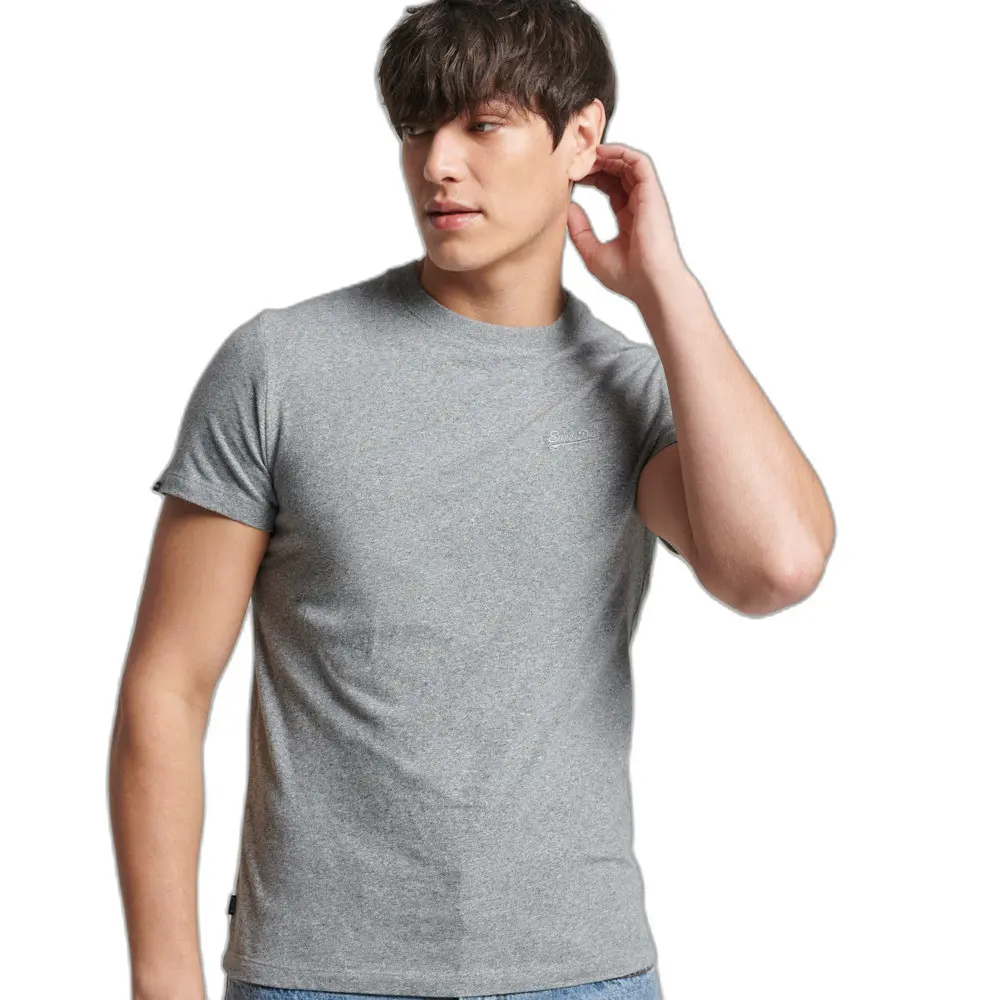 5057847177605 - Mens Vintage Logo T-Shirt aus Bio-Baumwolle mit Stickerei Grau - Größe S