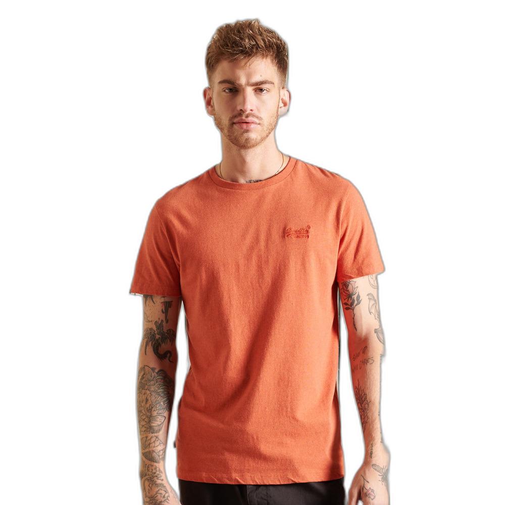 5057847422842 - Herren Vintage Logo T-Shirt aus Bio-Baumwolle mit Stickerei Orange - Größe S