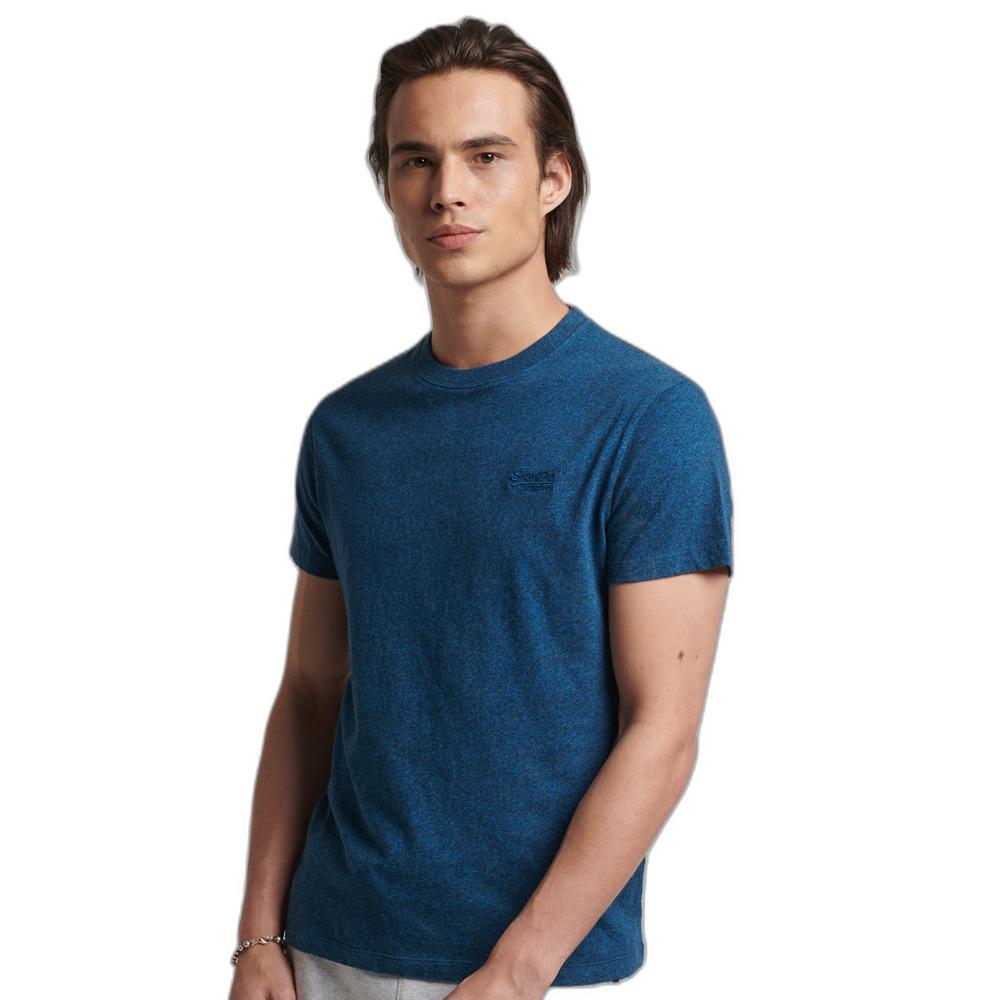 5057847178145 - Mens Vintage Logo T-Shirt aus Bio-Baumwolle mit Stickerei Blau - Größe S