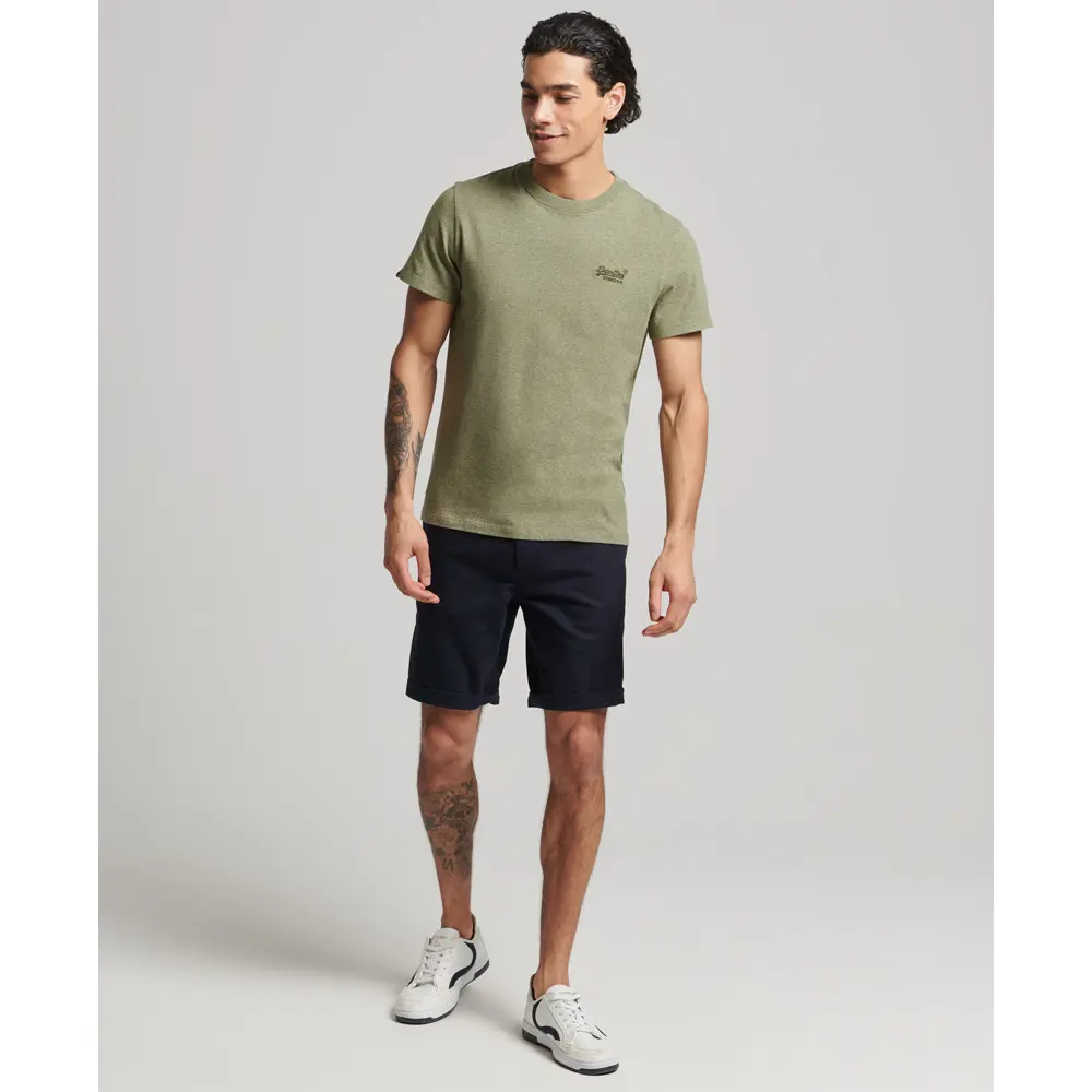 5057847178237 - Mens Vintage Logo T-Shirt aus Bio-Baumwolle mit Stickerei Grün - Größe S