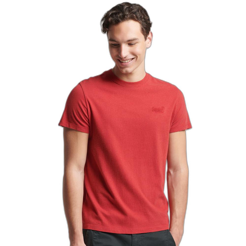 5057847178954 - Mens Vintage Logo T-Shirt aus Bio-Baumwolle mit Stickerei Rot - Größe S