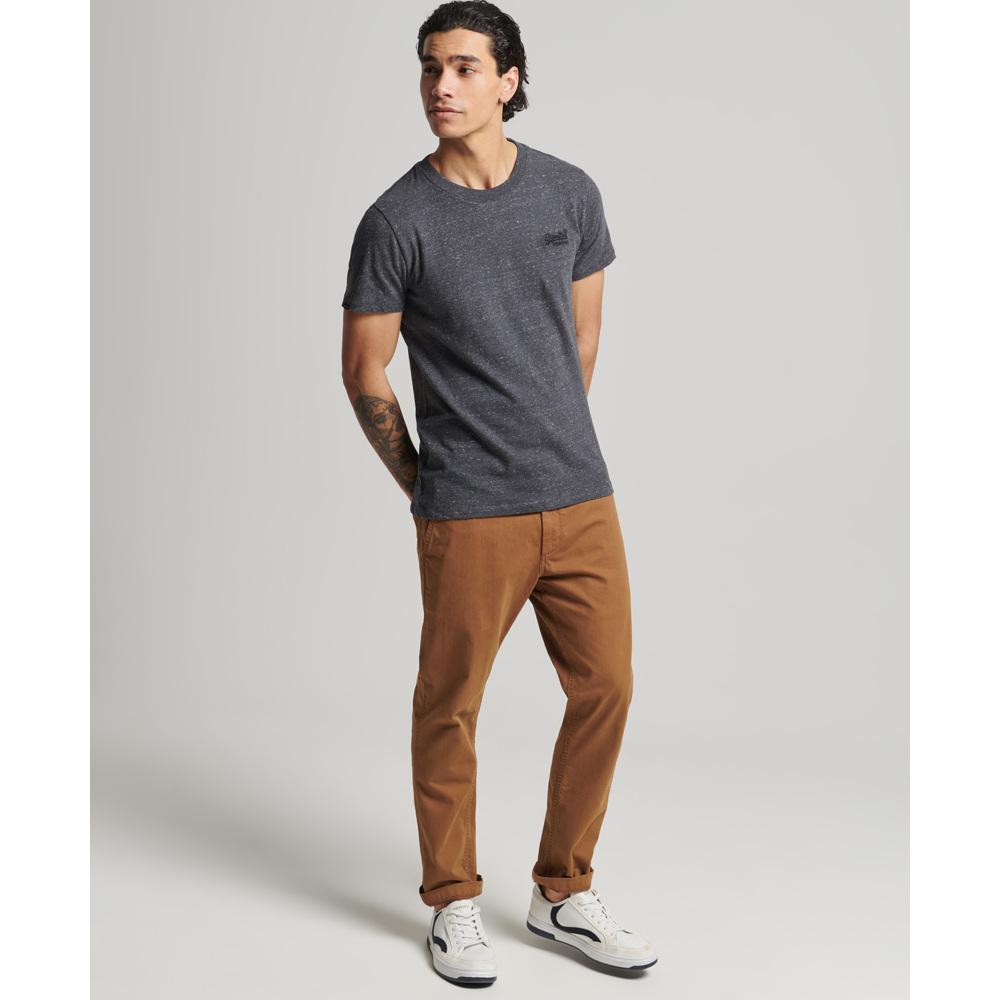 5057847179616 - Mens Vintage Logo T-Shirt aus Bio-Baumwolle mit Stickerei Dunkelgrau - Größe XL