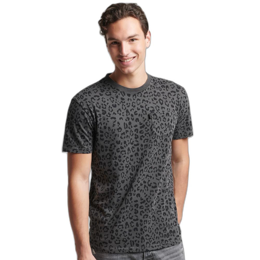 5057847566898 - Mens Vintage T-Shirt mit Tasche Dunkelgrau - Größe S