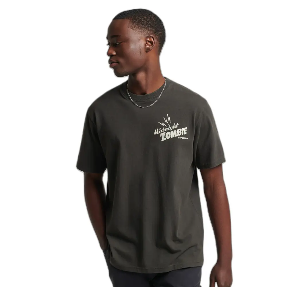 5057847572745 - Mens Crossing Lines T-Shirt in Vintage-Optik Dunkelgrau - Größe S