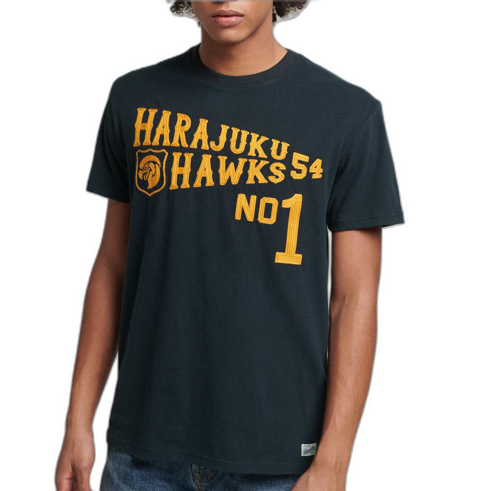 5057847575623 - Mens Vintage Collegiate T-Shirt Marineblau - Größe S