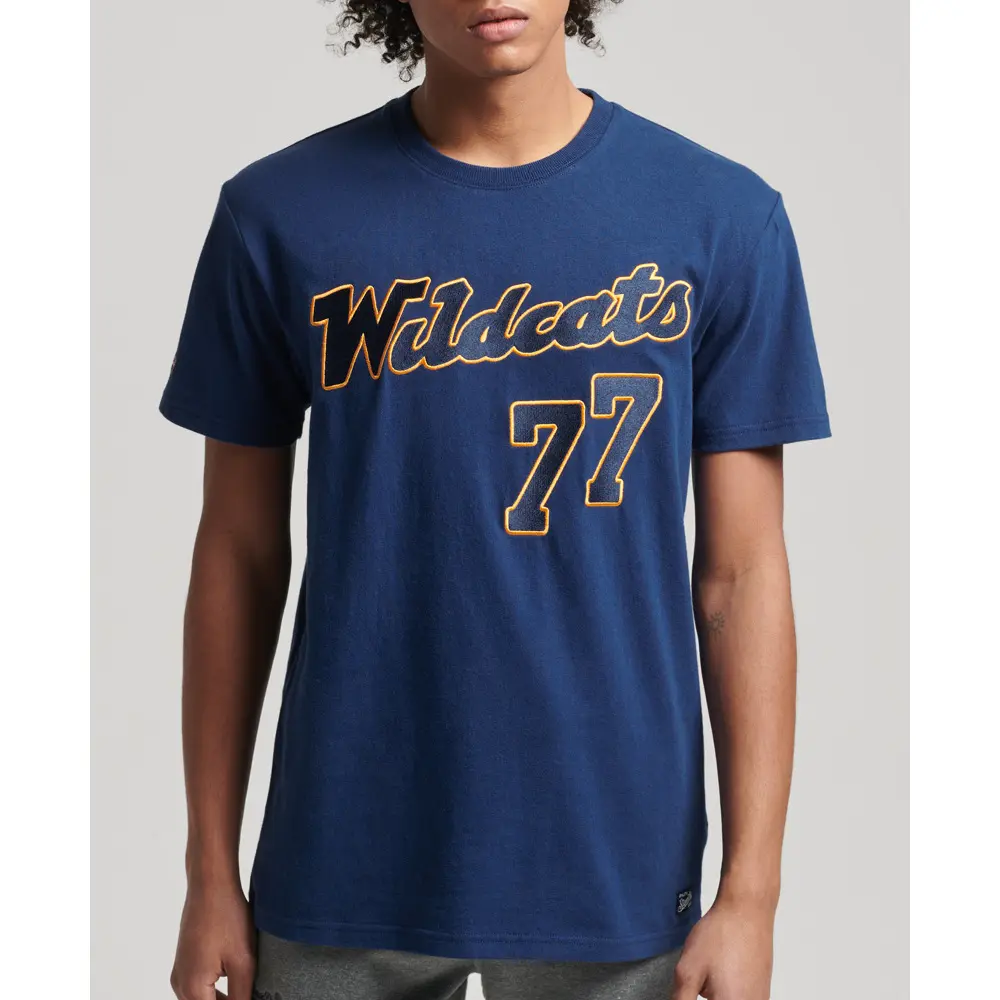 5057847575807 - Mens Vintage Collegiate T-Shirt Marineblau - Größe S