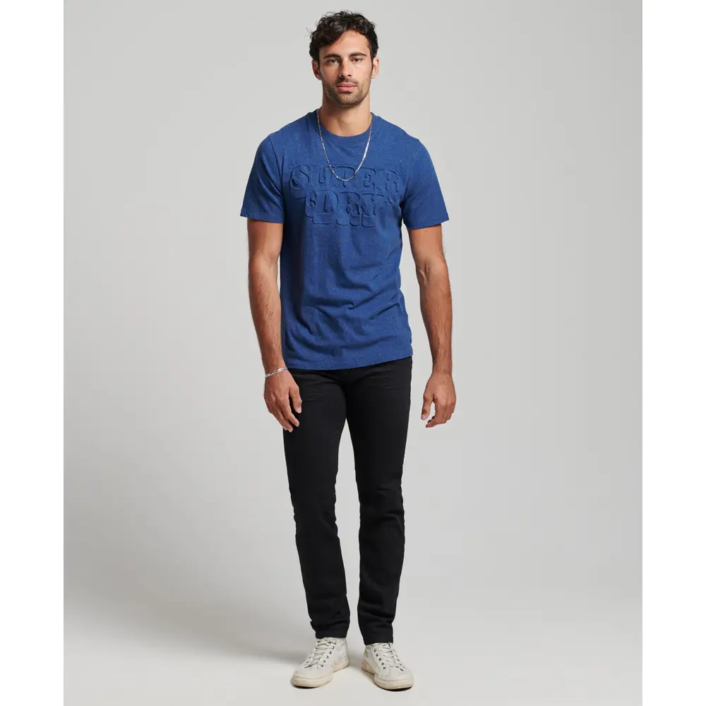 5059726390853 - Herren Klassisches Cooper T-Shirt mit Prägung Blau - Größe S