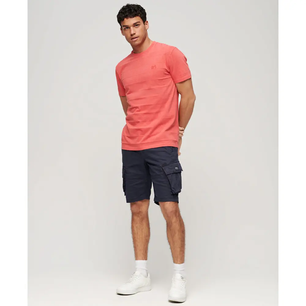 5059726435325 - Herren Strukturiertes Vintage T-Shirt aus Bio-Baumwolle Pink - Größe M