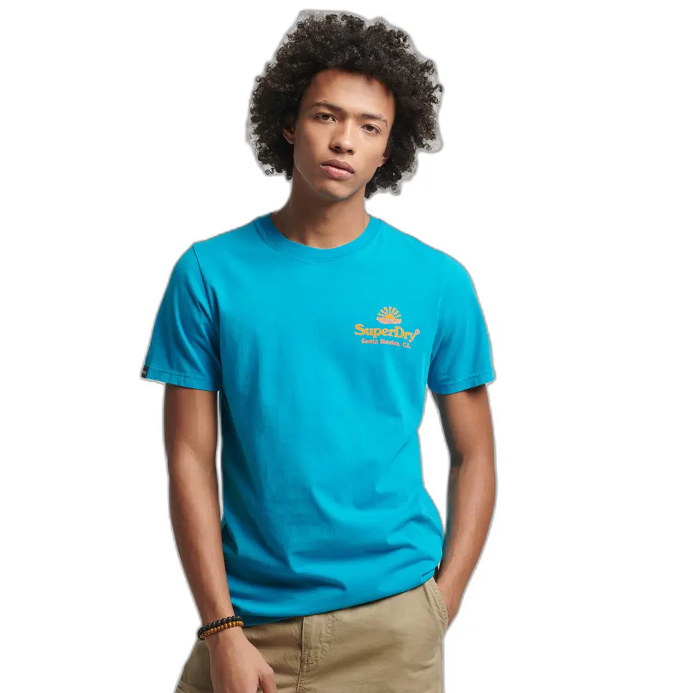 5059726441098 - Herren Vintage Venue T-Shirt in Neonfarben Blau - Größe L
