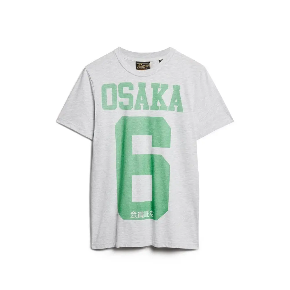 5063068186784 - Herren Meliertes Osaka 6 Standard T-Shirt Hellgrau - Größe S