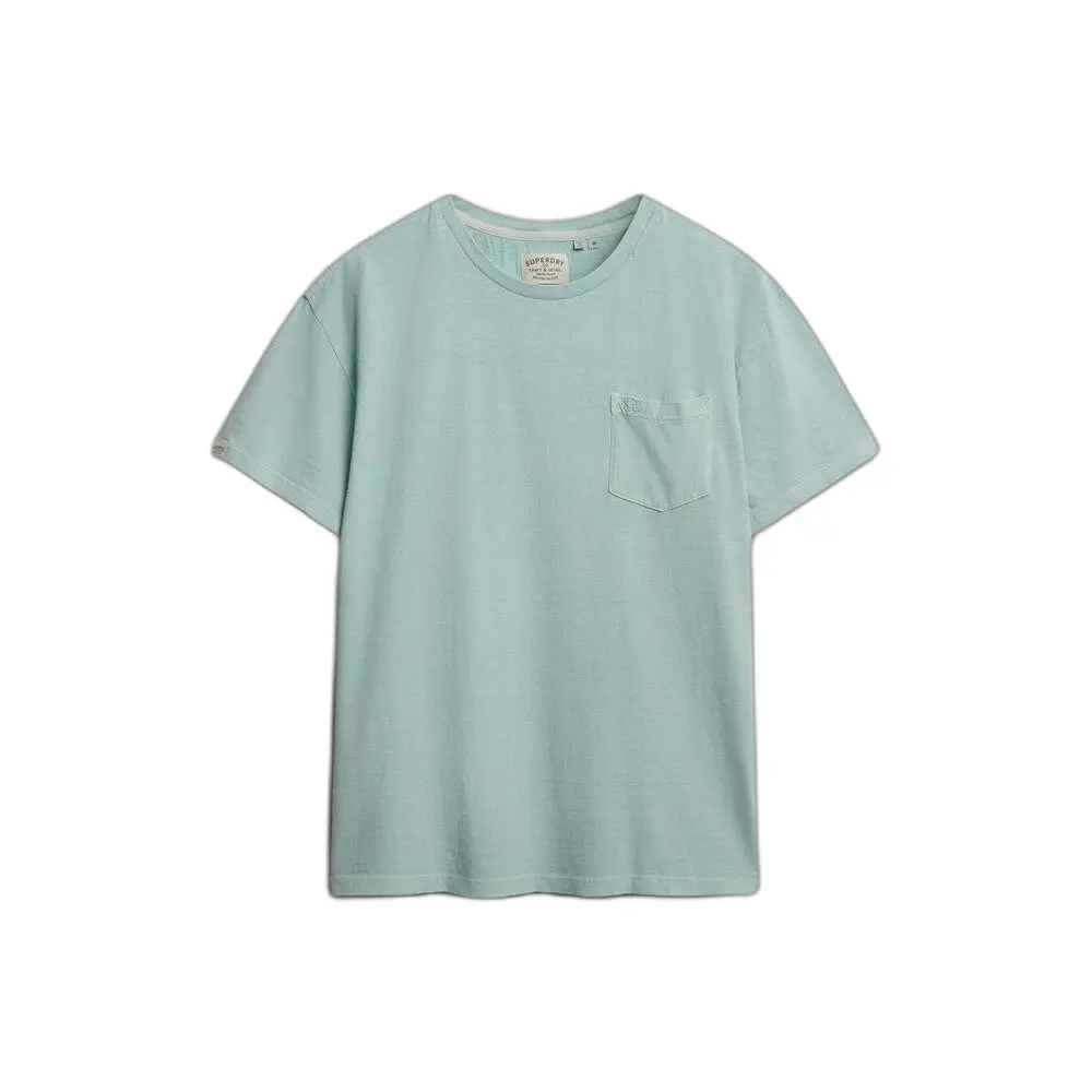 Superdry Bleu Linen T-Shirt With Pocket Classic