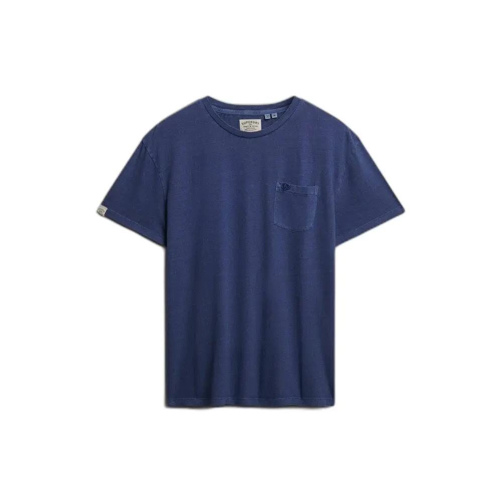 Superdry Bleu Linen T-Shirt With Pocket Classic