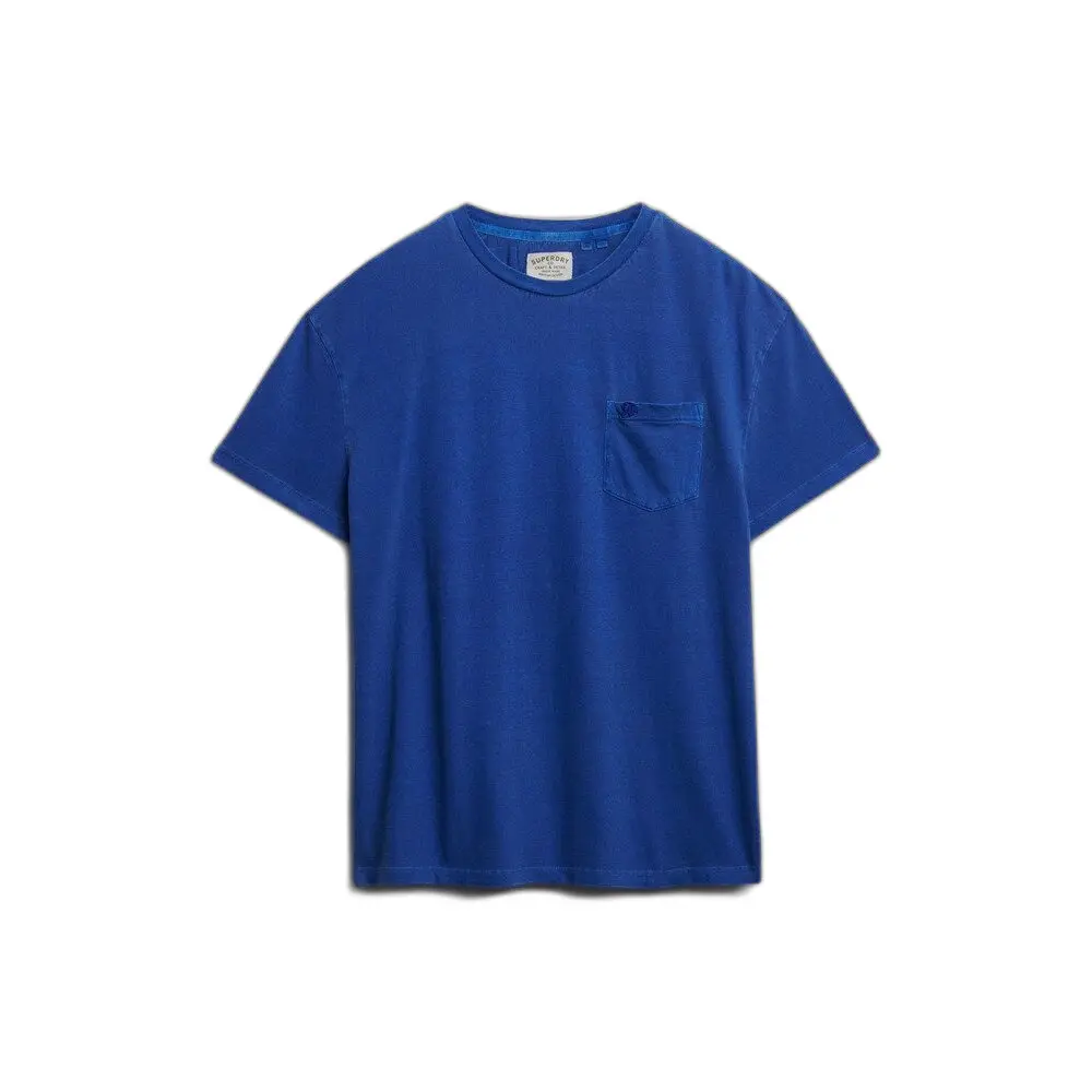 Superdry Bleu Linen T-Shirt With Pocket Classic