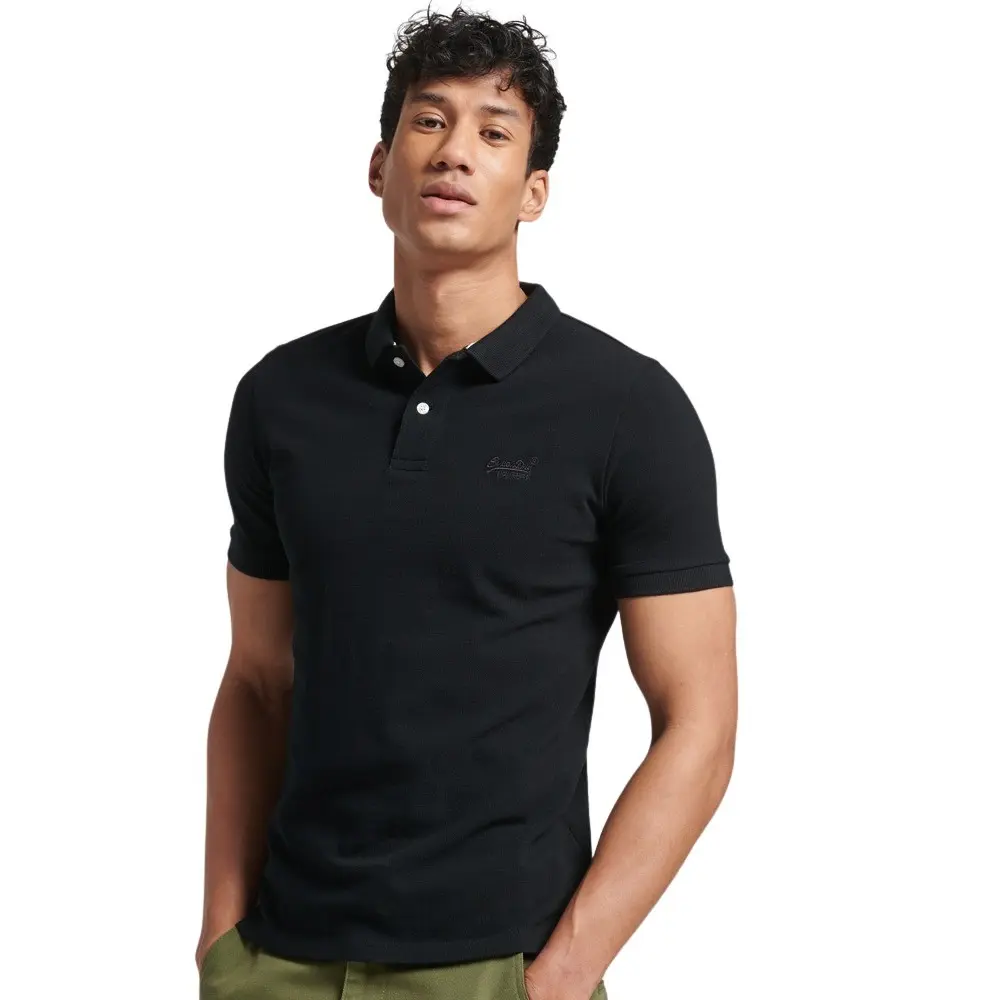 5059726211806 - Mens Klassisches Kurzärmeliges Polohemd aus Pikee Schwarz - Größe S