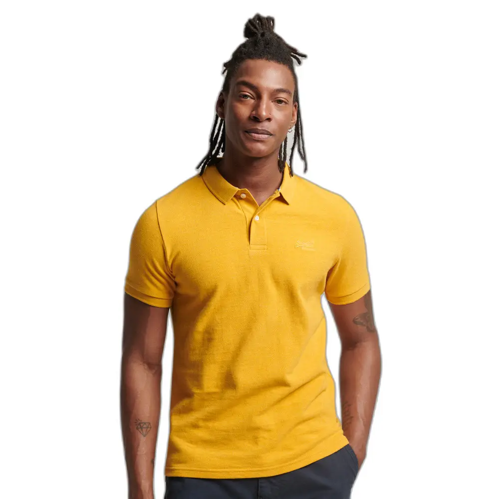 5059726212162 - Mens Klassisches Polohemd aus Pikee Gelb - Größe S