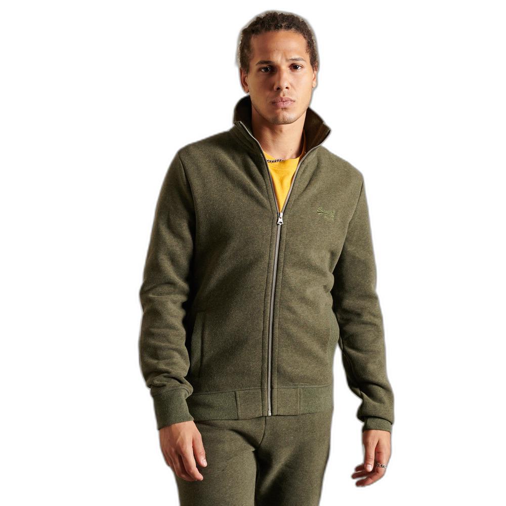 5057847383921 - Mens Vintage Logo Trainingsjacke mit Stickerei Kaki - Größe S