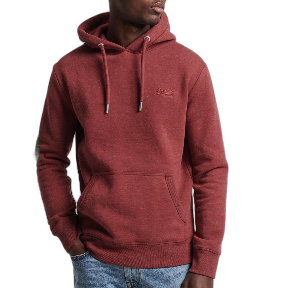 5057847794284 - Mens Vintage Logo Hoodie aus Bio-Baumwolle mit Stickerei Rot - Größe S