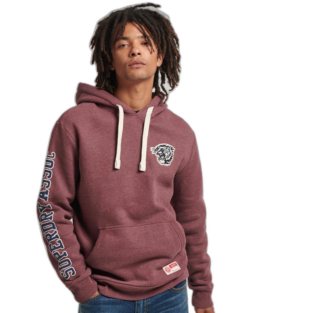 5059726082345 - Mens Vintage College-Hoodie mit Schriftzug Rot - Größe S