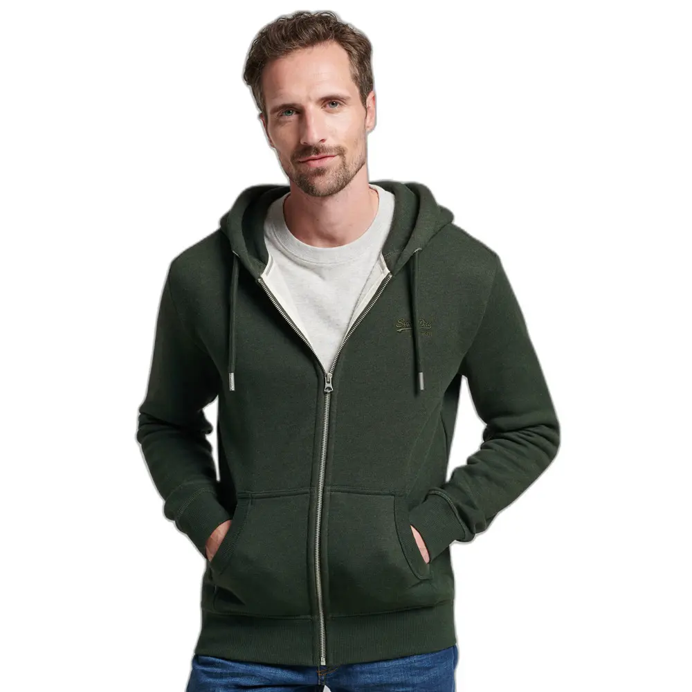 5059726460822 - Herren Kapuzenjacke mit Gesticktem Vintage Logo Grün - Größe S