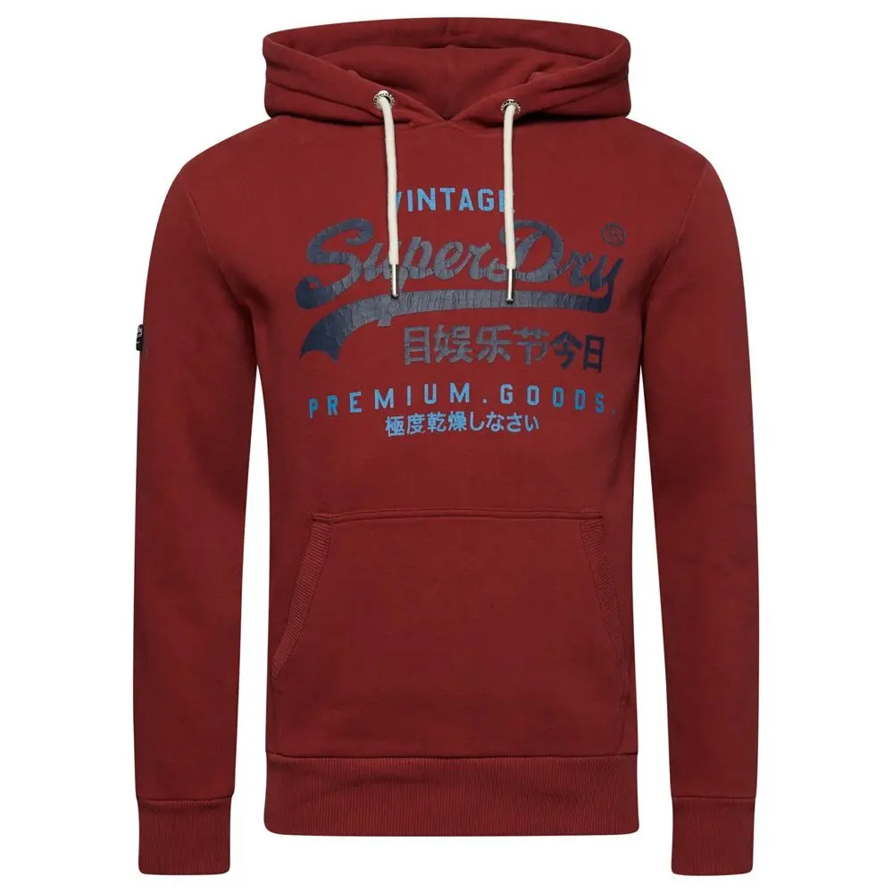 5059726806514 - Herren Klassischer Heritage Hoodie mit Vintage-Logo Rot Blau - Größe S