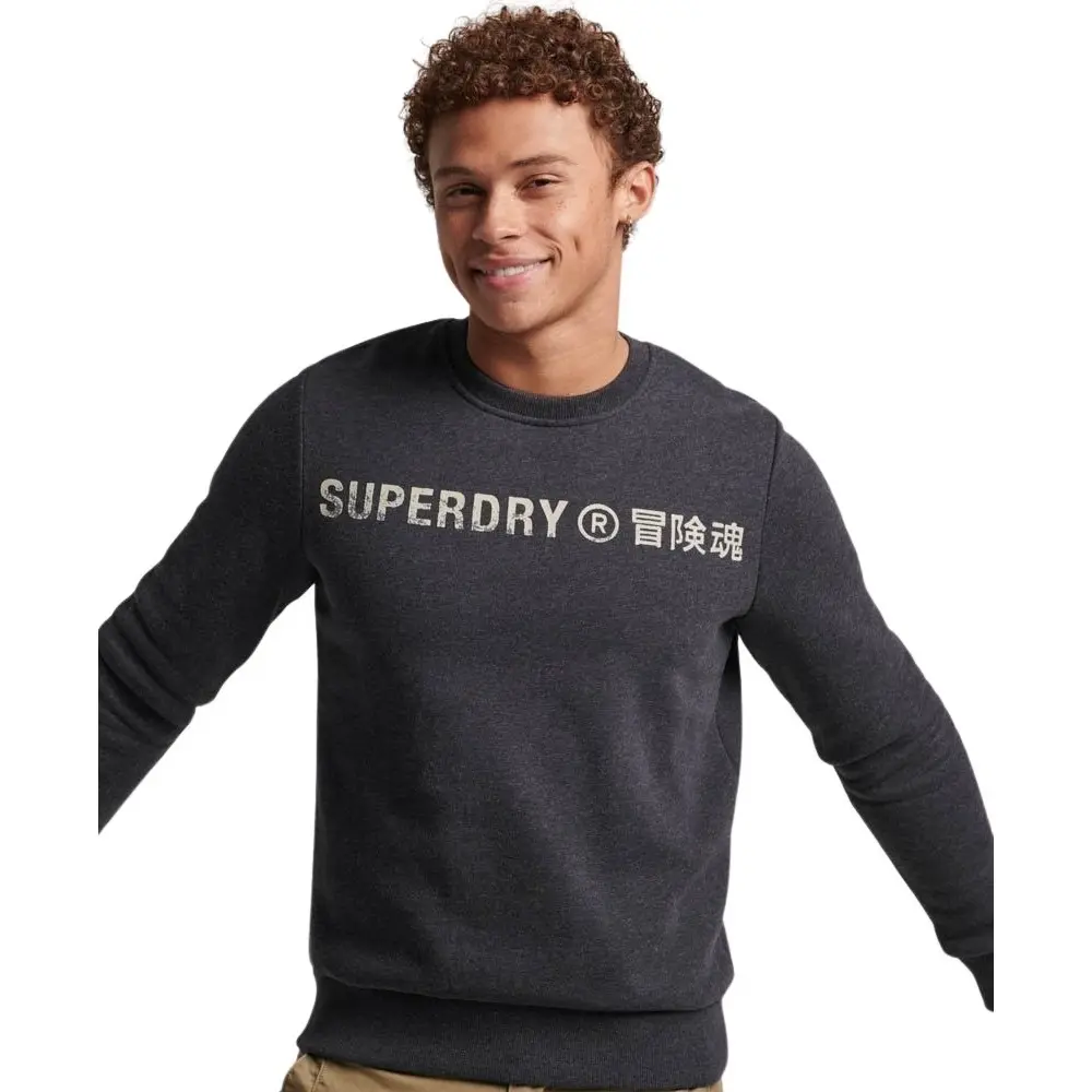 5059726879914 - Herren Workwear-Sweatshirt mit Rundhalsausschnitt und Vintage-Logo Schwarz - Größe M