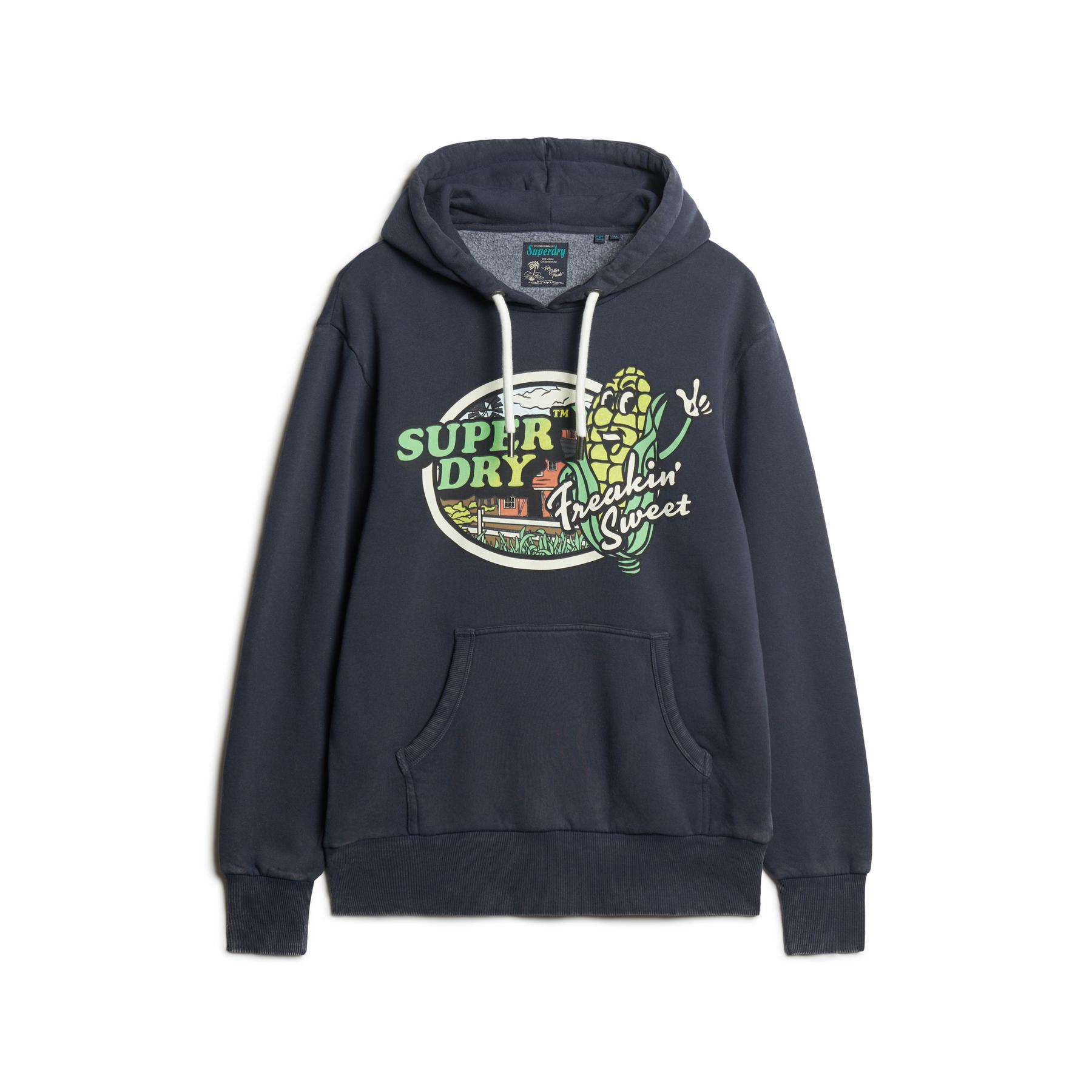 Felpa con cappuccio dal taglio ampio con motivo fluorescente  Travel