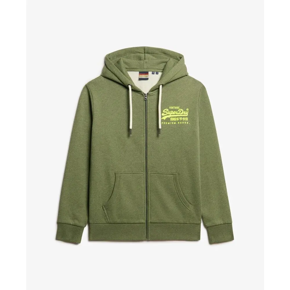 5063068305895 - Gemustertes Kapuzensweatshirt mit Reißverschluss Neon Vintage Logo