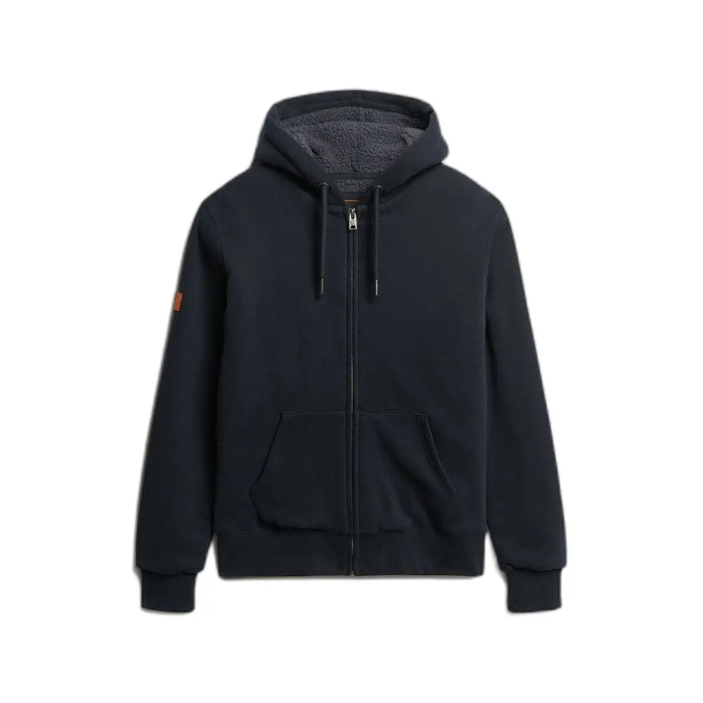 Felpa con cappuccio zip e foderata in pelliccia sintetica