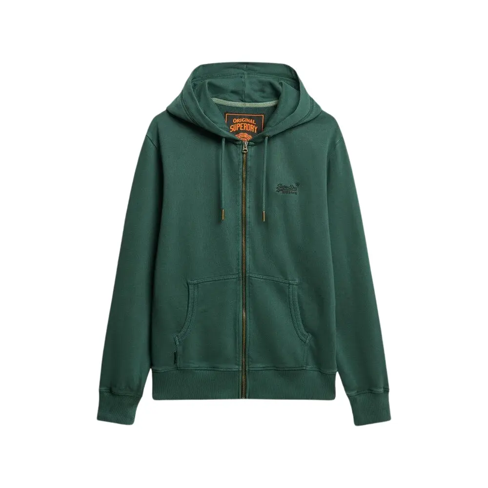 5063068310240 - Logo-gedruckter gefärbter Reißverschluss-Hoodie Essential