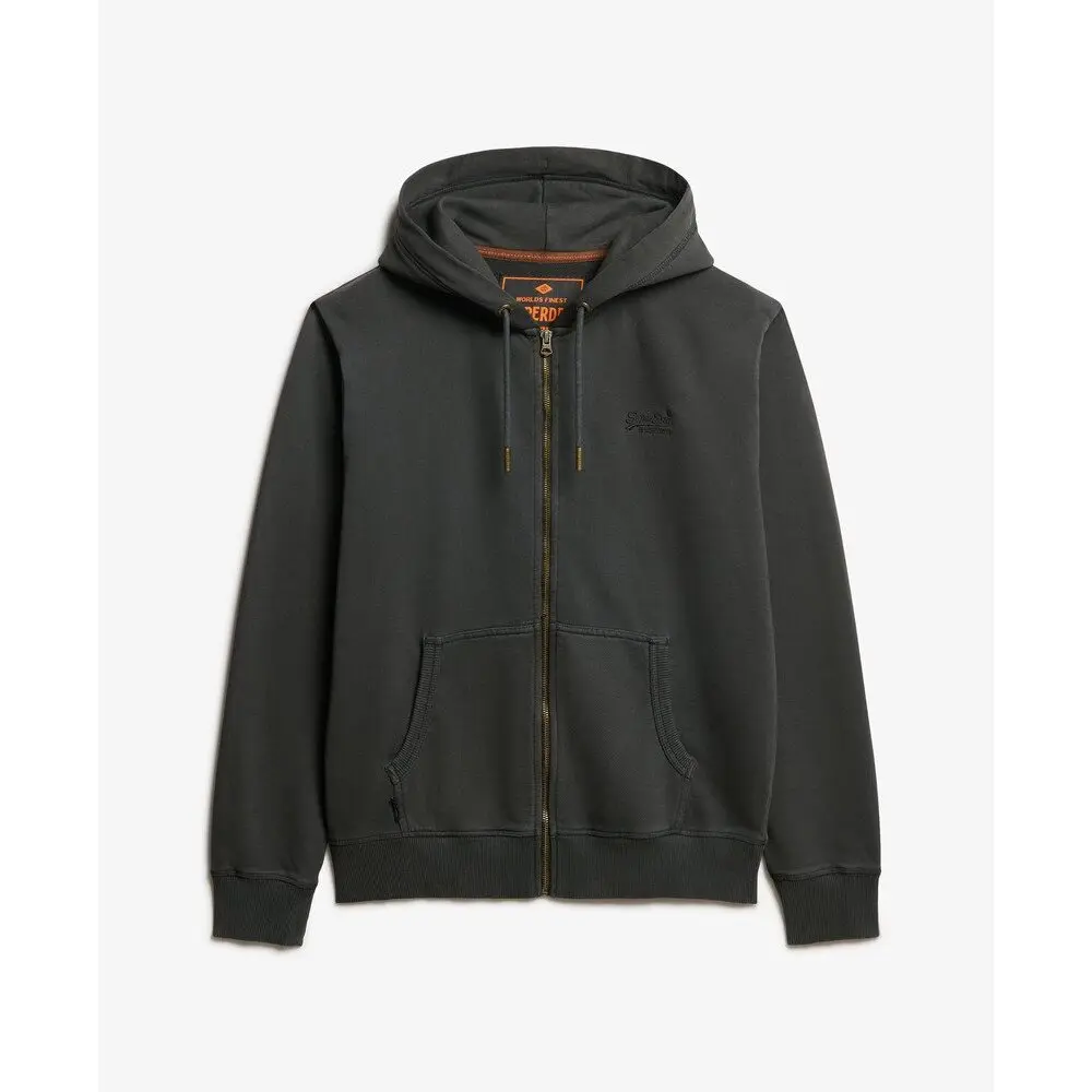 5063068310394 - Logo-gedruckter gefärbter Reißverschluss-Hoodie Essential