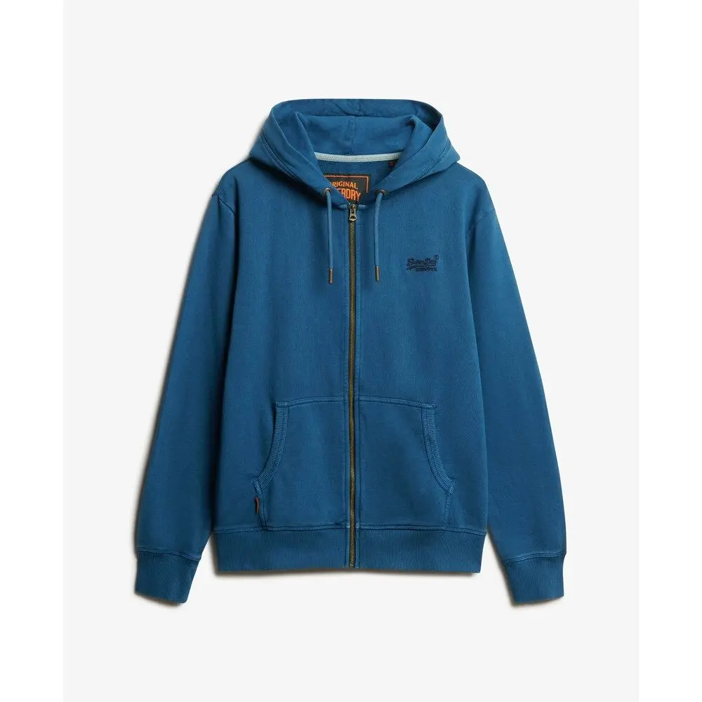 5063068642488 - Logo-gedruckter gefärbter Reißverschluss-Hoodie Essential