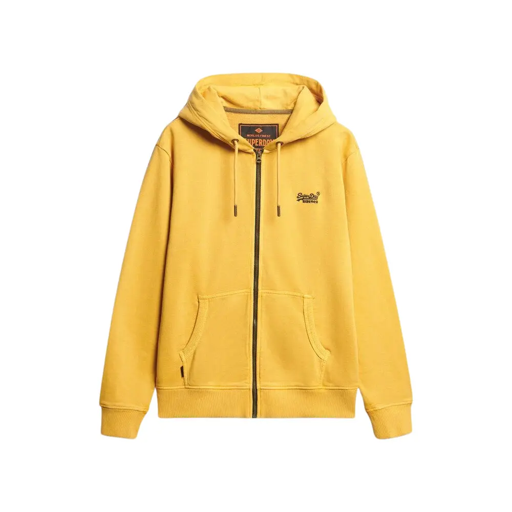 Felpa con cappuccio zipato effetto lavato con logo  Essential