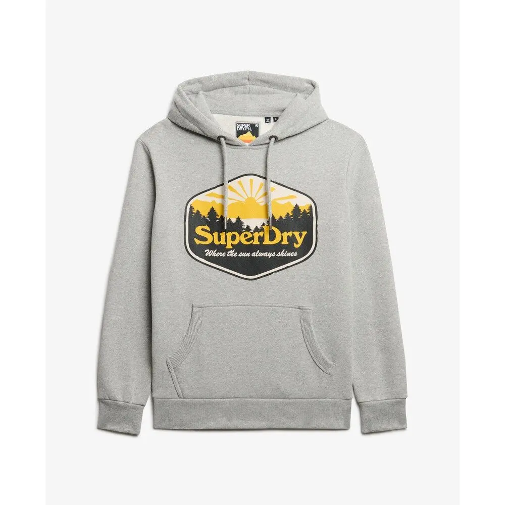 Superdry Gris Hooded Sweatshirt Sun Tab