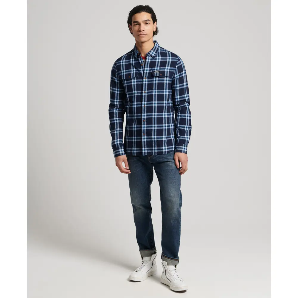 5057847752345 - Mens Vintage Trailsman Hemd Blau - Größe M