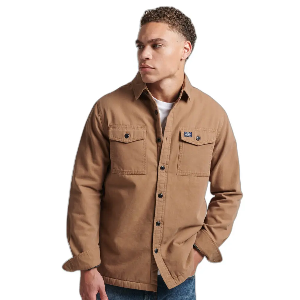 5057847982544 - Mens Miller Hemdjacke mit Teddyfellfutter Braun - Größe S