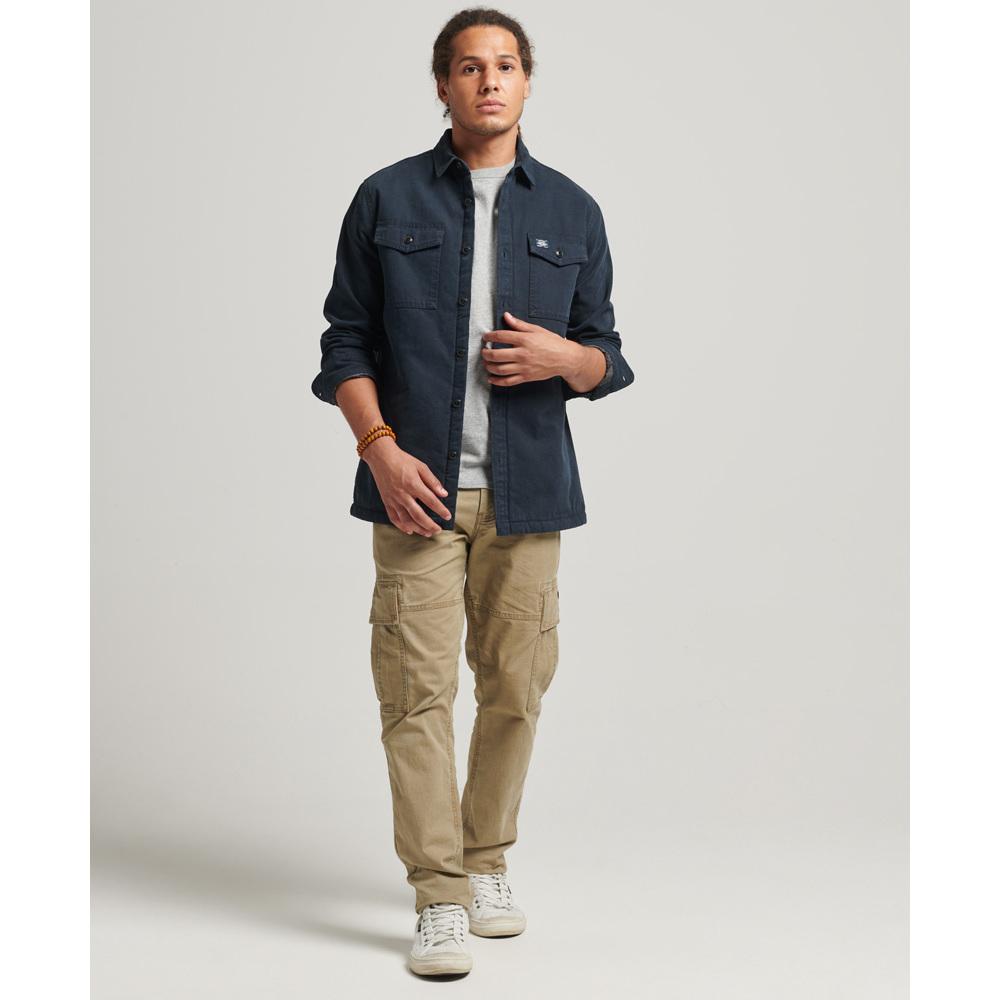 5057847982650 - Mens Miller Hemdjacke mit Teddyfellfutter Marineblau - Größe L