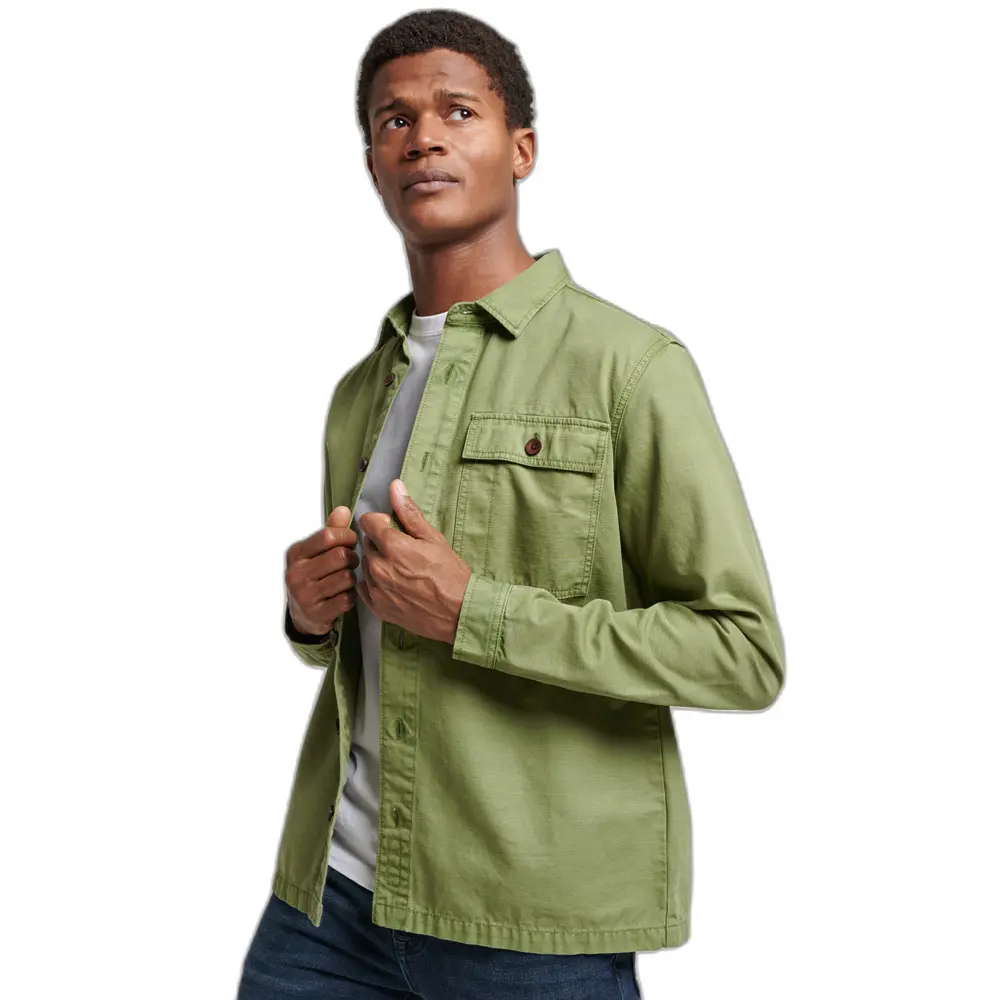 5059726548704 - Herren Hemd im Militär-Stil Grün - Größe L