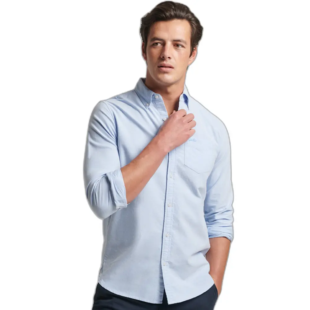 5059726470913 - Mens Herren Blau Washed Oxfordhemd Größe L - Größe L