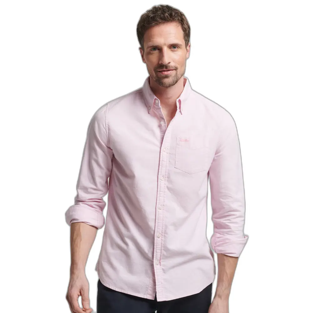 5059726471385 - Herren Langärmeliges Oxfordhemd aus Bio-Baumwolle Pink - Größe Xxl