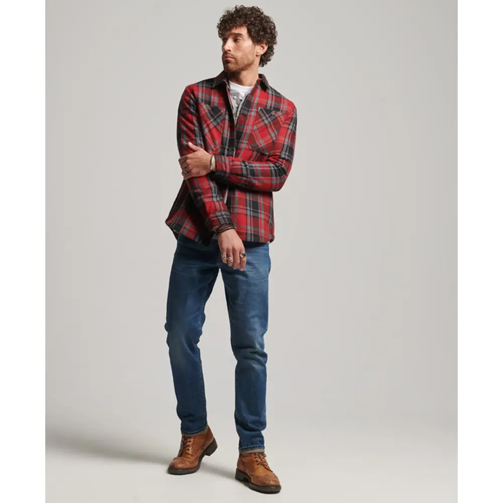 5059726612467 - Mens Merchant Store - Gesteppte Hemdjacke Rot - Größe S