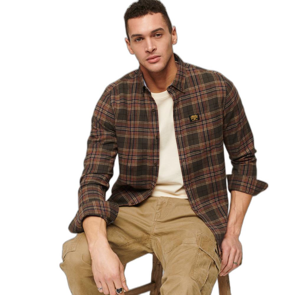 Camicia a quadri con maniche lunghe in cotone biologico