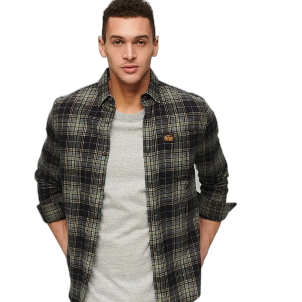 5059726813109 - Herren Langärmeliges Holzfällerhemd aus Bio-Baumwolle Schwarz - Größe M