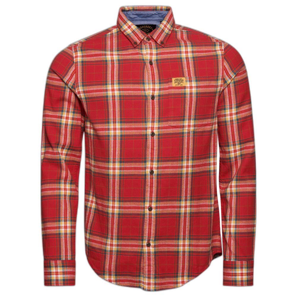 5059726813468 - - Langärmliges Holzfällerhemd aus Baumwolle in kariertem Drayton-Rot