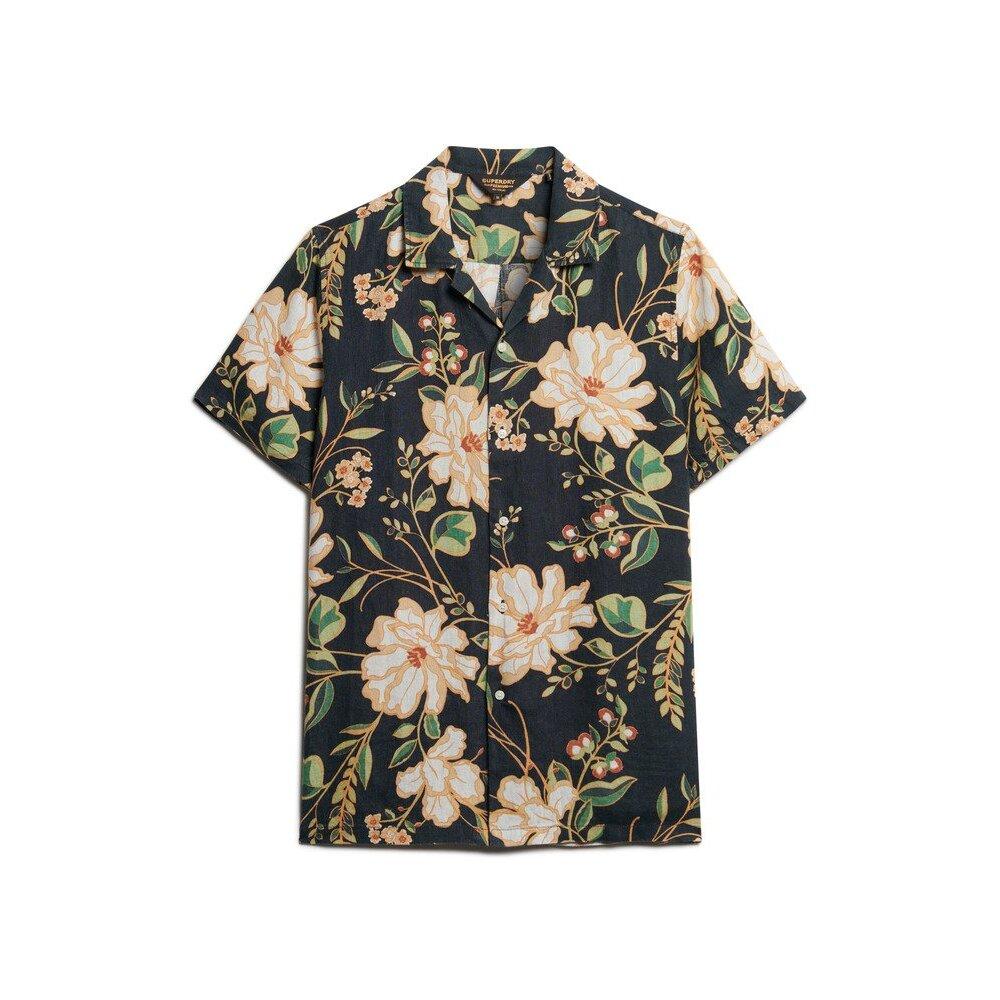 5063068076412 - Leinenhemd mit offenen Kragen und Print Superdry