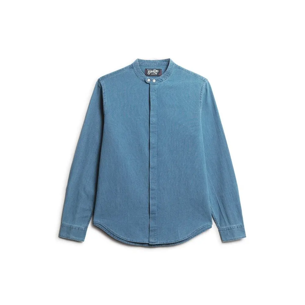 5063068077488 - Indigo Hemd mit tunisischem Kragen The Merchant Store