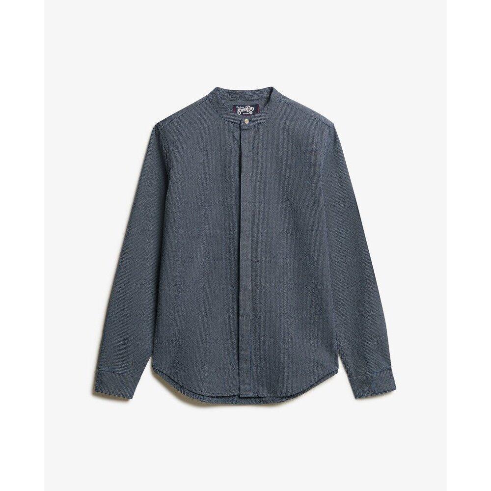 5063068316976 - Indigo-Hemd mit tunesianischem Kragen The Merchant Store