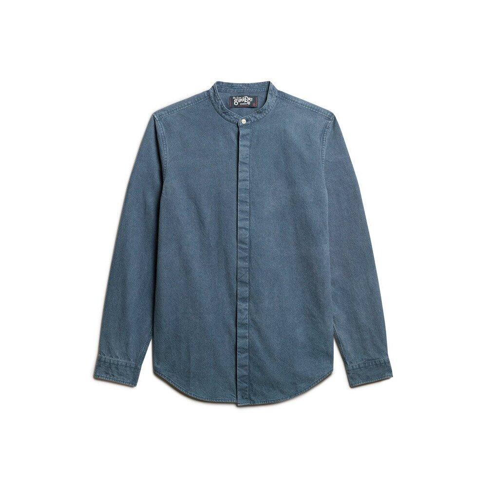 5063068317249 - Indigo-Hemd mit tunesianischem Kragen The Merchant Store