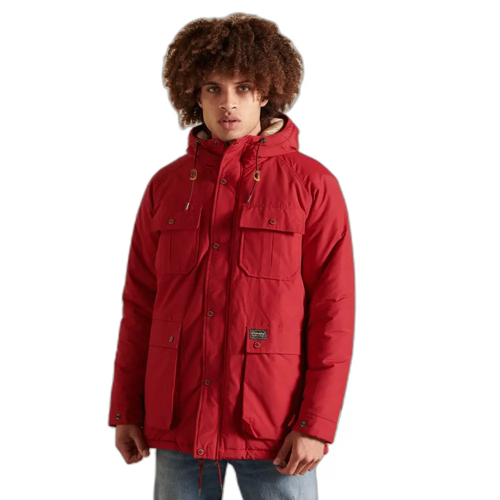 5057847225320 - Mens Wattierter Mountain Parka Rot - Größe XL